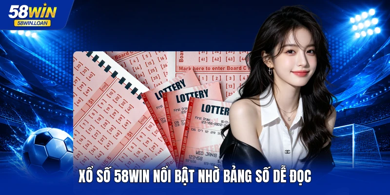 Xổ số 58WIN nổi bật nhờ bảng số dễ đọc